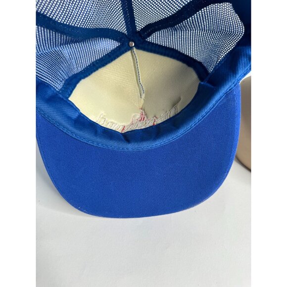 Disneyland Vintage Blue & Gold Trucker Hat With Adjustable Snapback - Picture 13 of 16